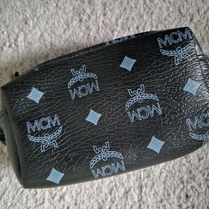 MCM Black Pouch with Blue Accent 5x3
